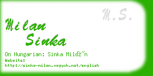 milan sinka business card